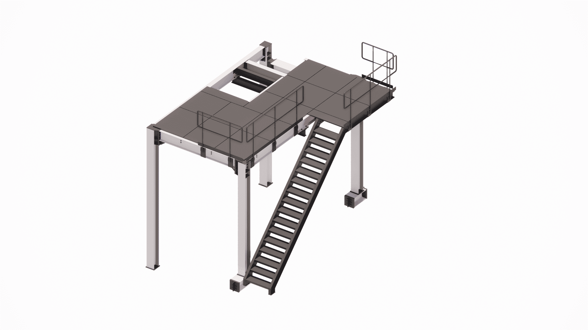 Modeling of heavy equipment support platforms and access stairs in an industrial plant using Tekla