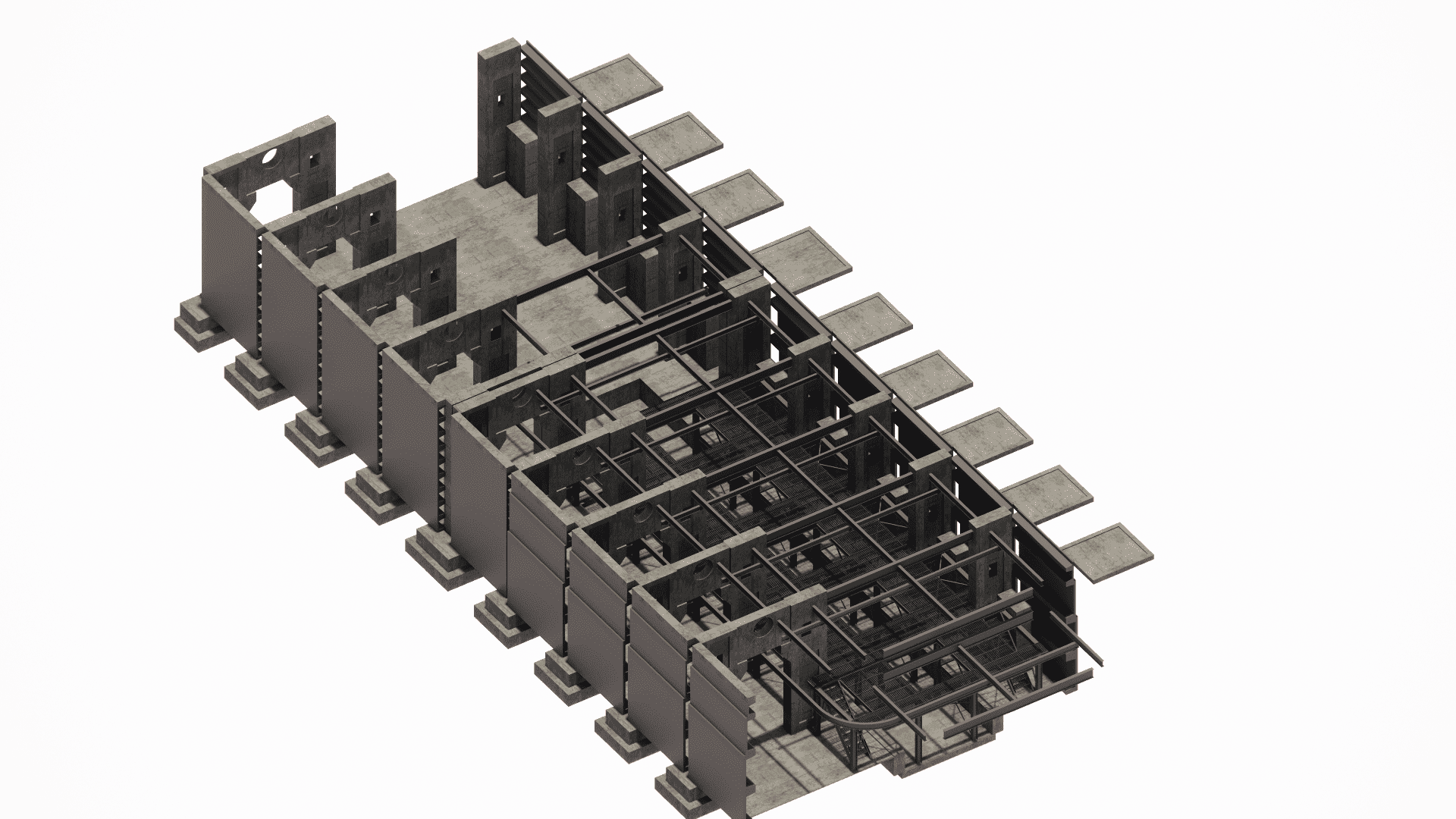 Design of steel trestles for bunkers and hoppers used for controlled loading and transportation of bulk materials