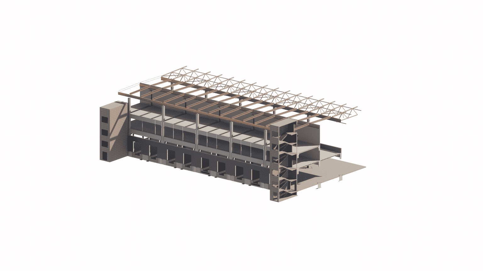 Enlarged view of the main column and crane beam connection node in the logistics center