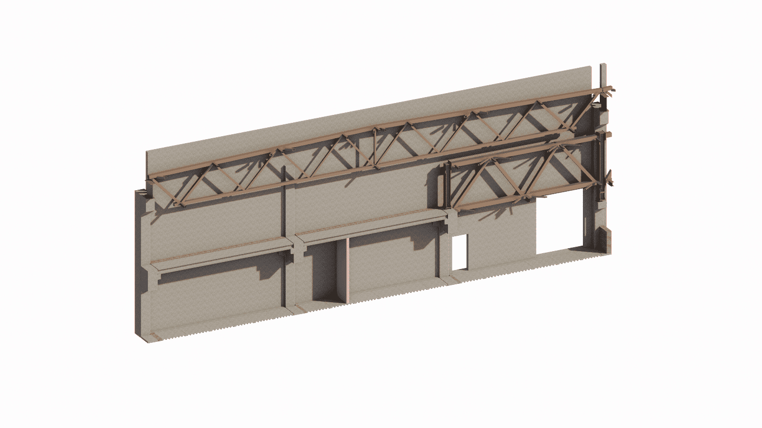 Connection node of the long-span truss to the column in the logistics center frame