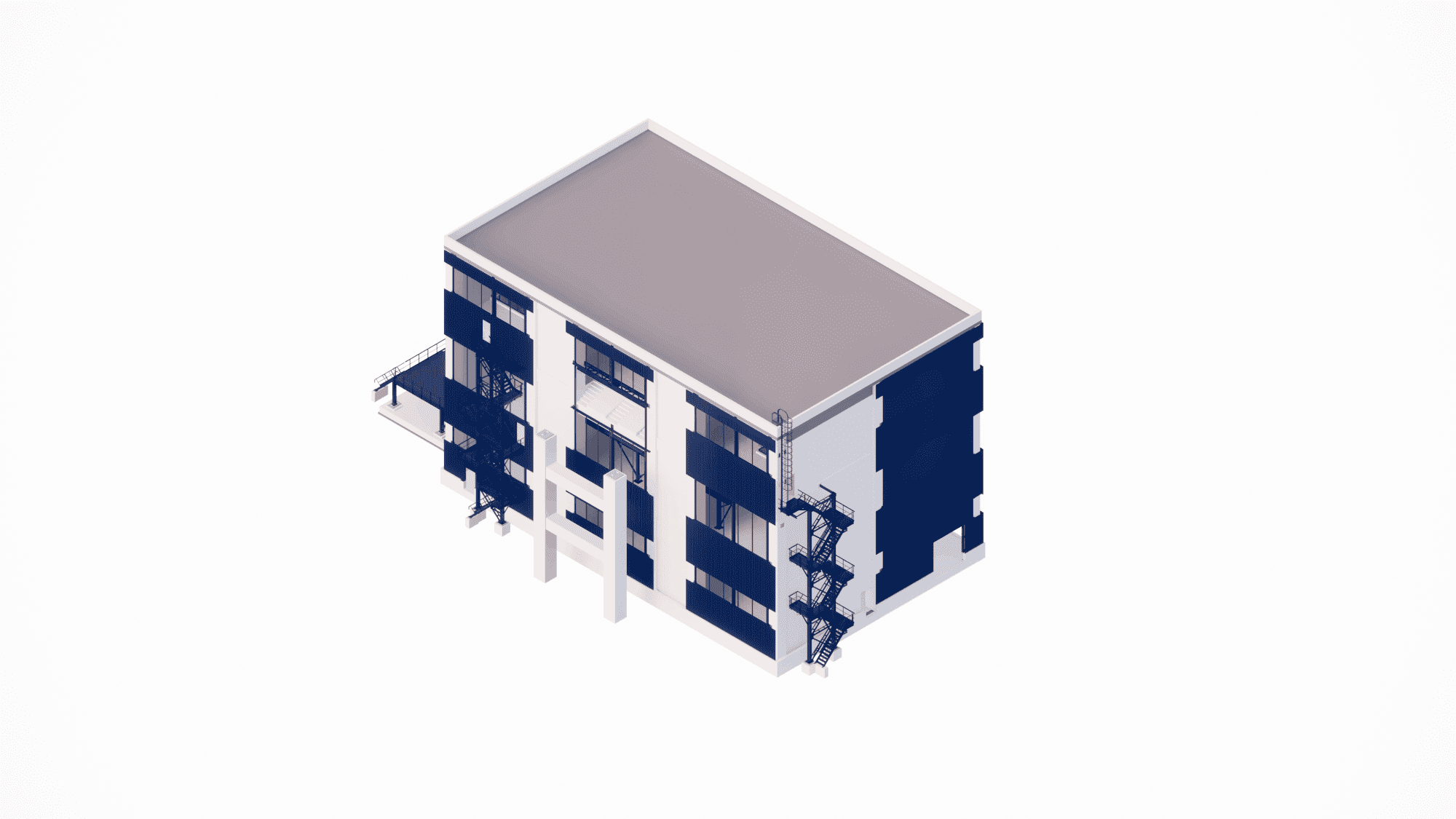 Design and analysis of steel grating platforms and non-structural partitions fixed to existing cast-in-place concrete walls