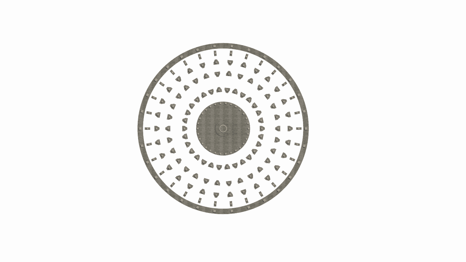 General view of the reinforced concrete radial foundations