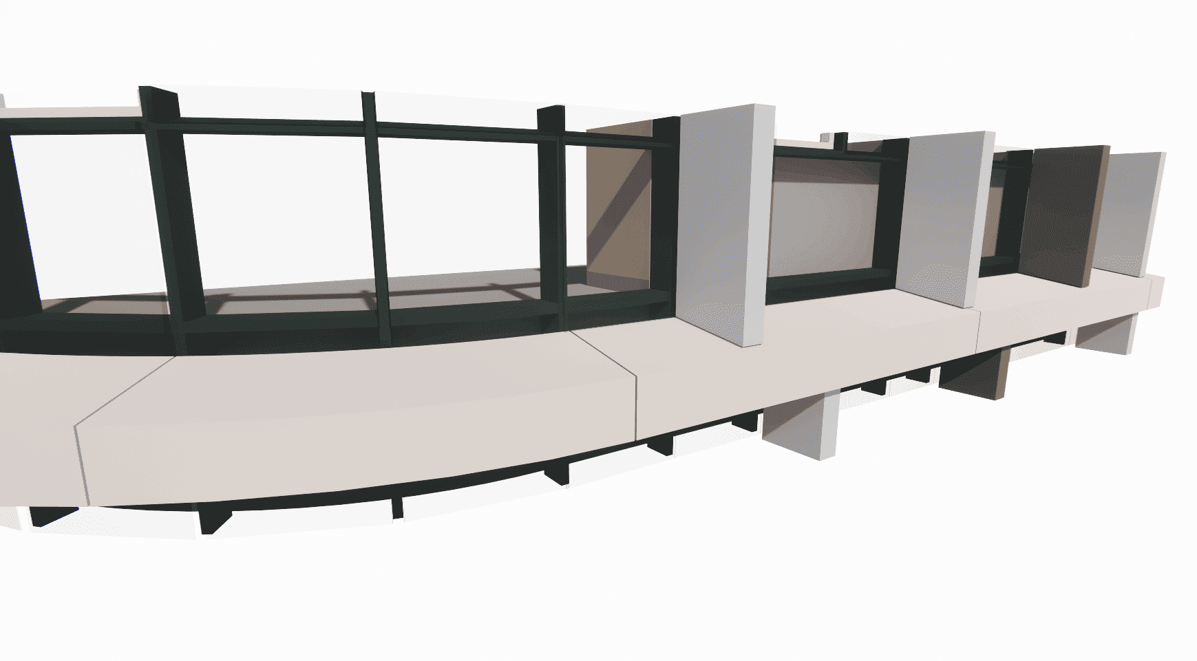Facade panel mounting details for complex geometry UHPC system