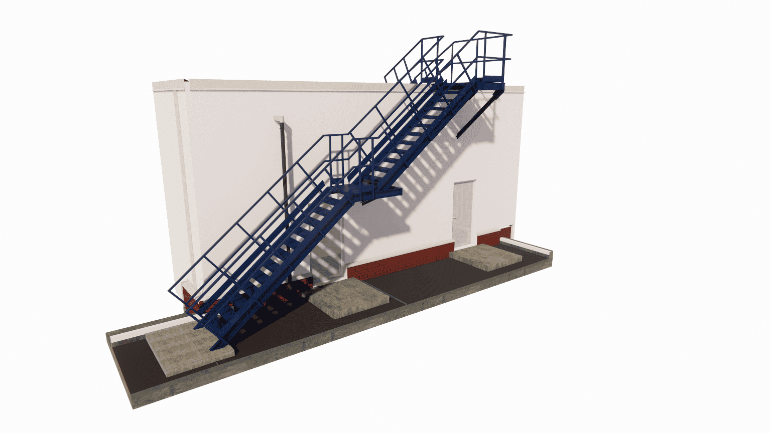 Structural calculation and detailing of cantilevered supports for external emergency stairs attached to an existing facade