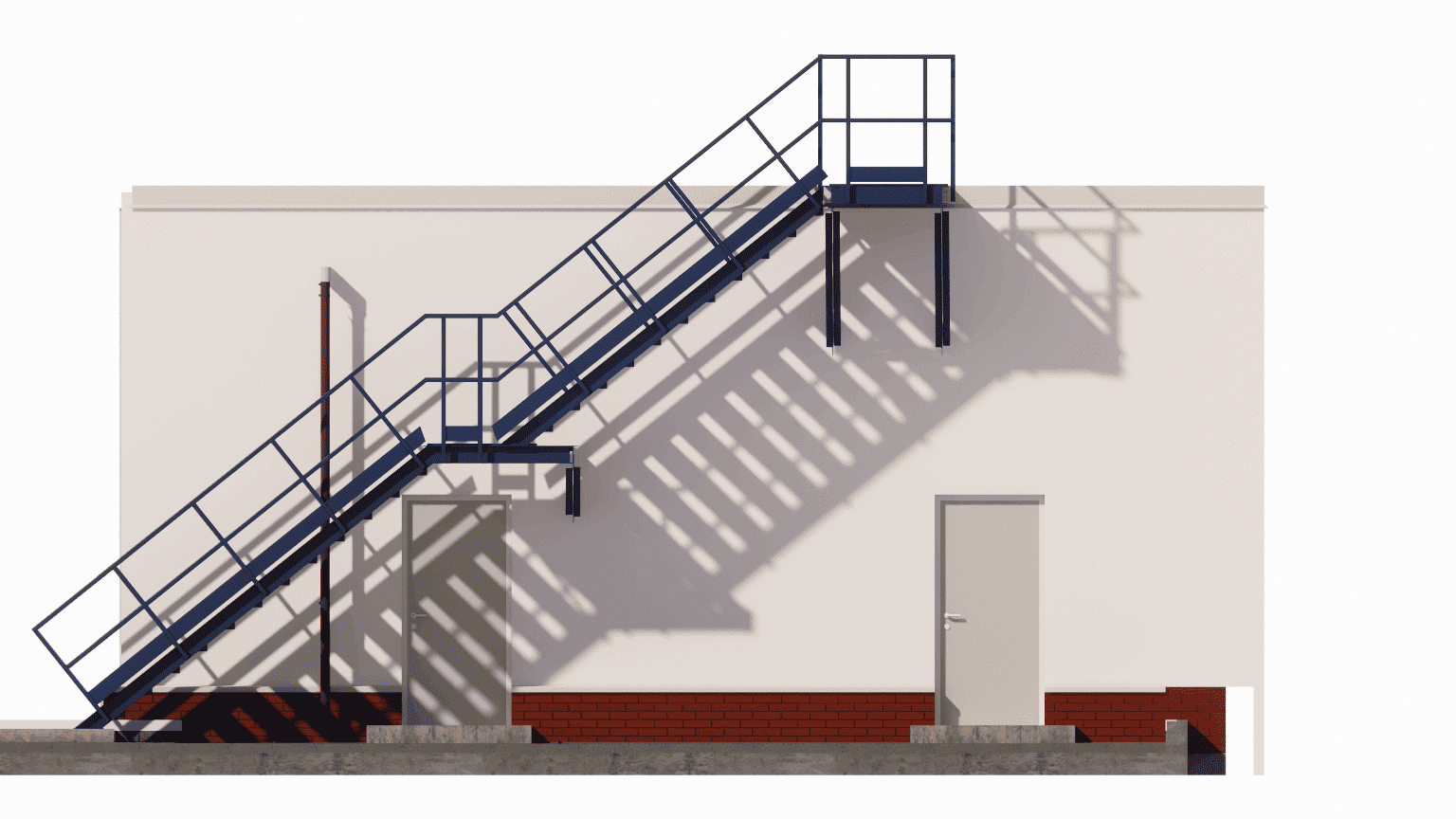 BIM modeling of spiral staircases for access to the roof of technological buildings